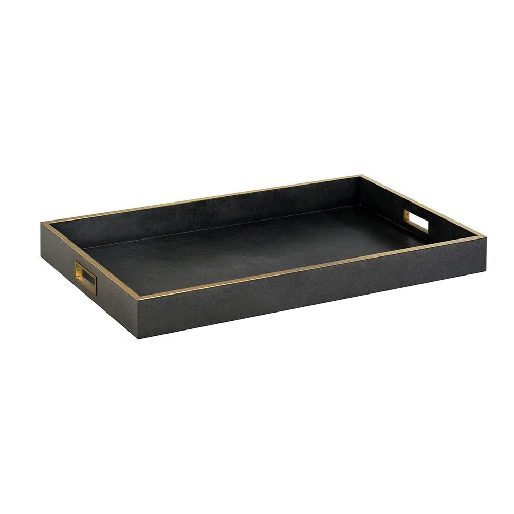 Oliver Home Elegant Charcoal Serving Tray 36x21 Inches (1 of 2)