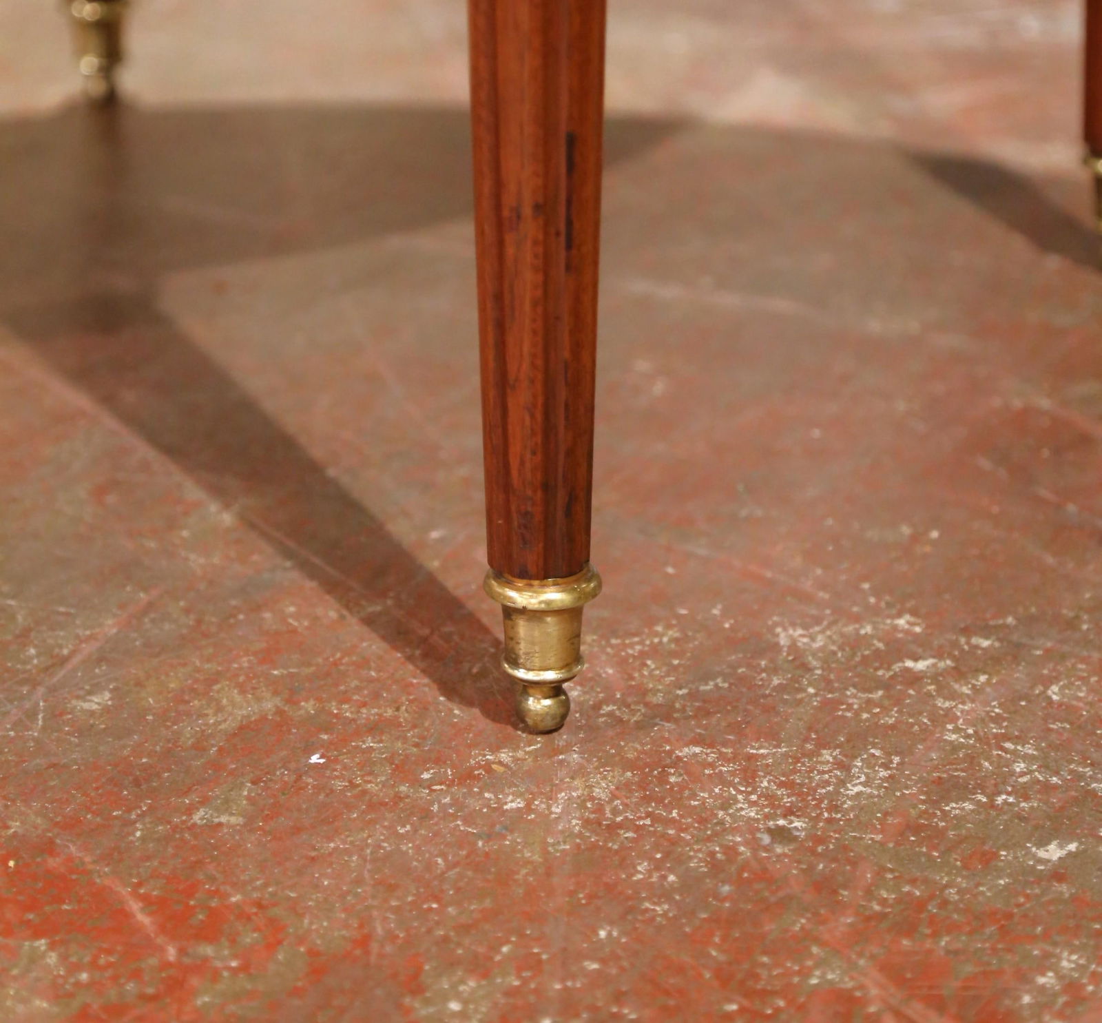 Louis XVI Style Mahogany Gueridon Table with Marquetry and Bronze Mounts - 6