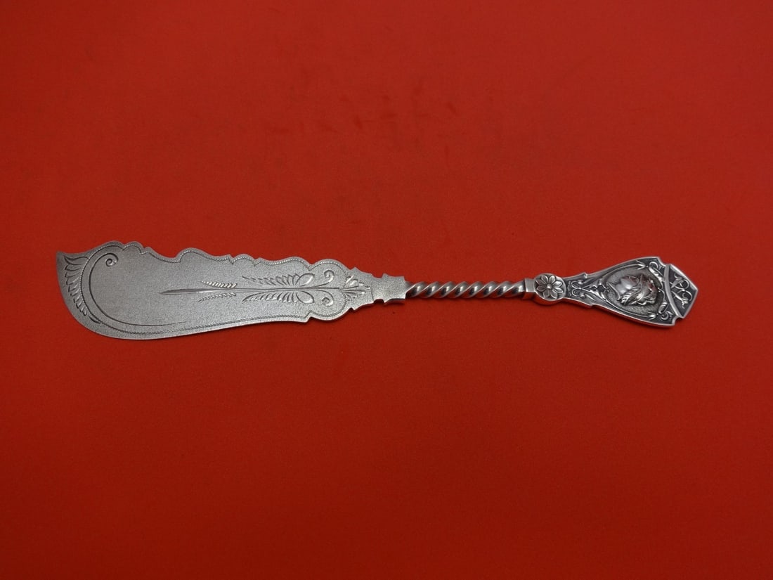 Victorian Wood & Hughes Sterling Silver Master Butter Knife 7 3/8" Medallion Twist: Victorian Wood & Hughes Sterling Silver Master Butter Knife 7 3/8" Medallion Twist This exquisite master butter knife from Wood & Hughes features the elegant Medallion with Twist pattern, embodying