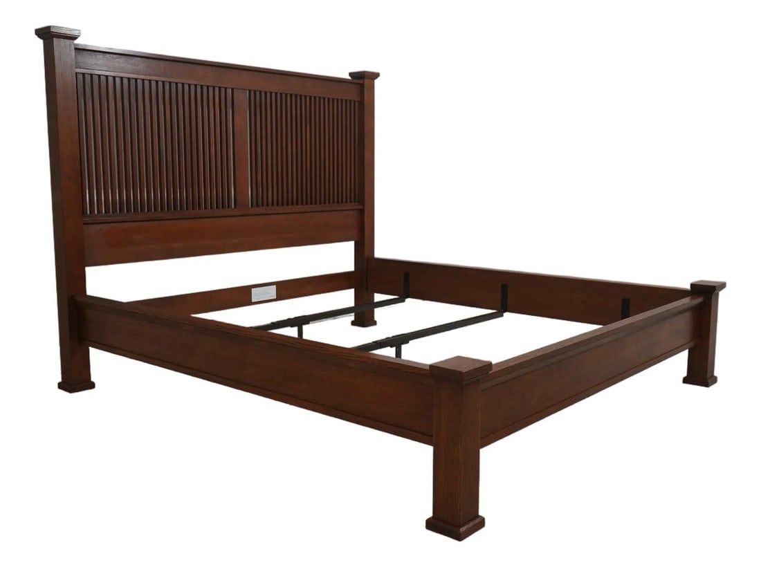 Stickley King Mission Oak Bed Model 89-684 Prairie Style (1 of 10)
