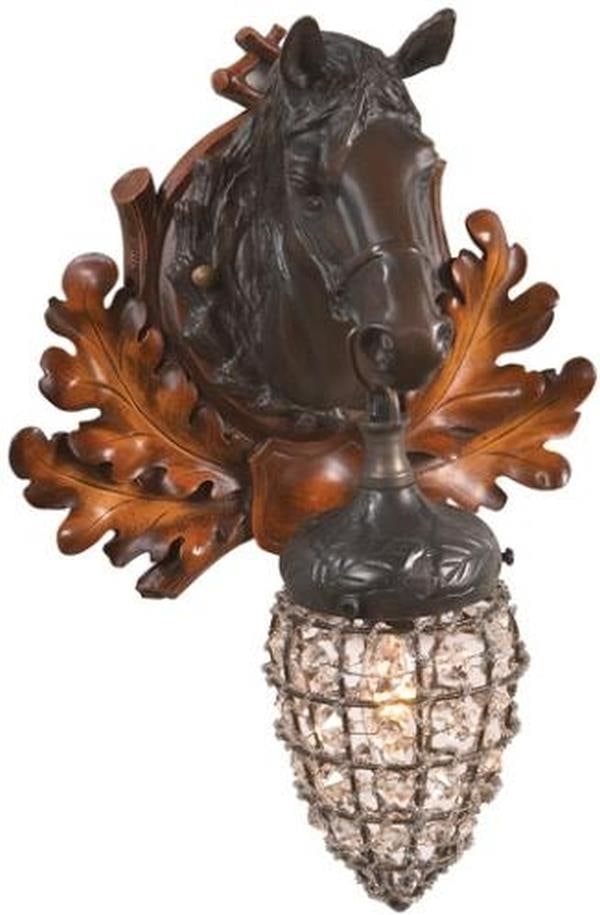 Lodge-Style Horse Head Wall Sconce Equestrian Design UL-Listed (1 of 1)