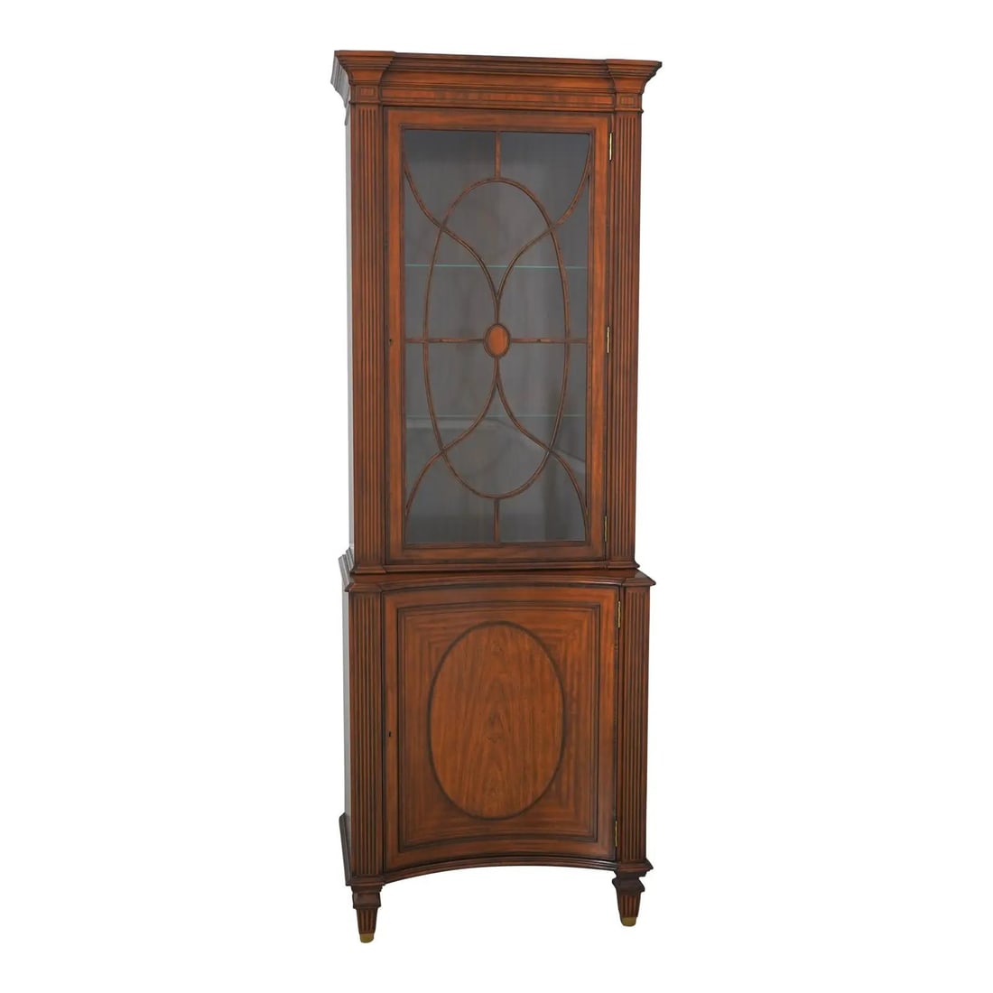 Maitland Smith Mahogany Inlaid 2 Piece China Cabinet (1 of 10)