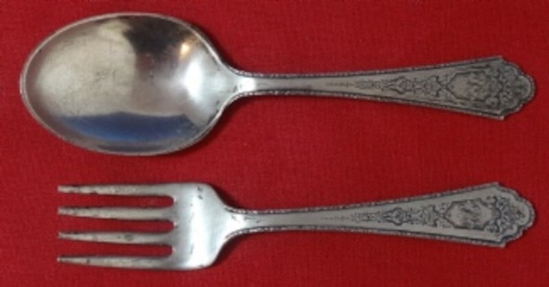 Lunt Sterling Silver Mary II 2pc Baby Set Infant Silverware (1 of 2)