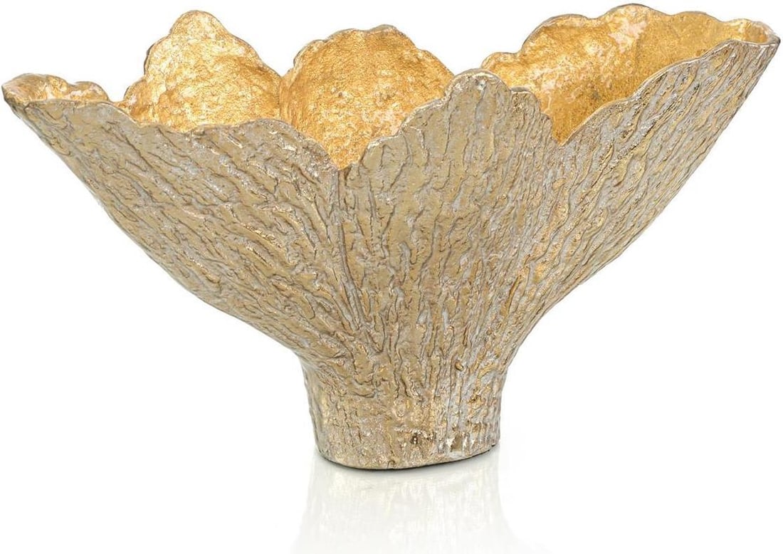 John-Richard Enameled Brass Leaf Bowl 11H 20W 9.50D Transitional Style (1 of 1)