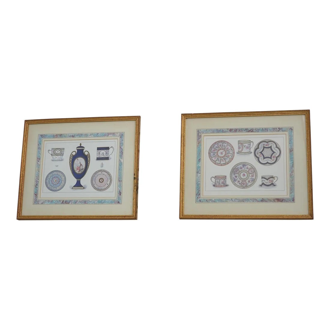 Elegant Pair of Edward Garnier French Lithographs Sevres Porcelain Art Prints Reproduction (1 of 10)