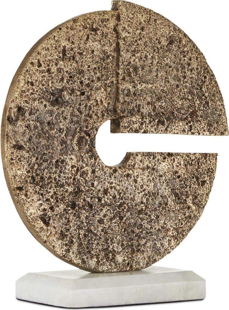 Currey Daman Brass Disc Aged Patina Decorative Art 12H 11W 3.75D (1 of 3)