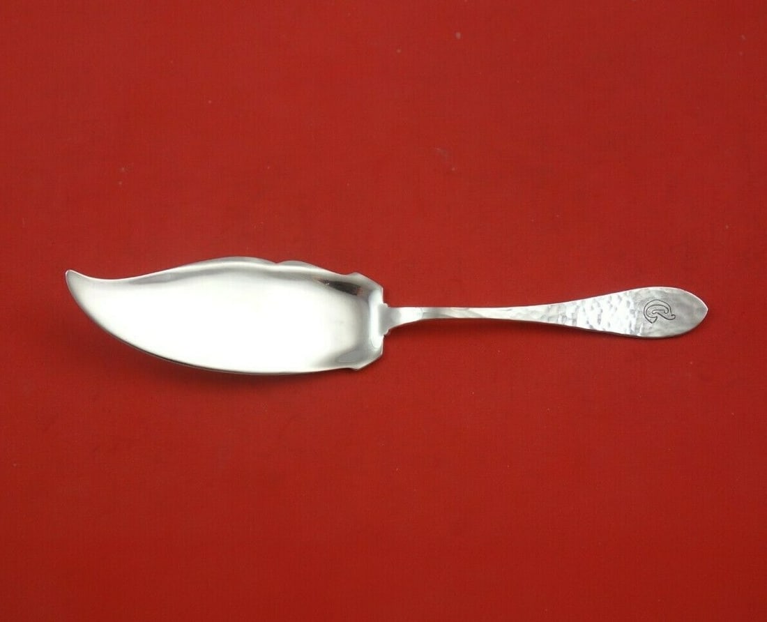 Shreve Antique Hammered Sterling Silver Jelly Knife 7 3/4" Engraved Monogram (1 of 3)