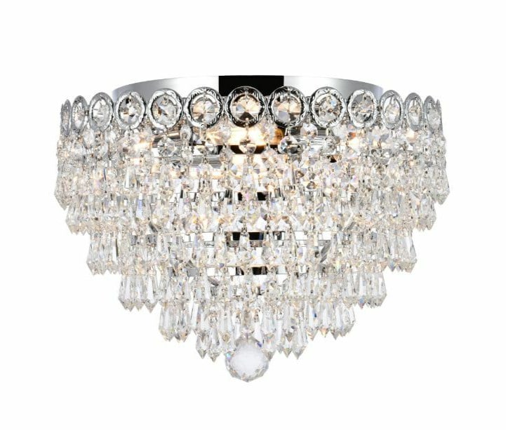 Century Collection 14 Inch Crystal Chrome Flush Mount Chandelier With 4 Lights (1 of 7)