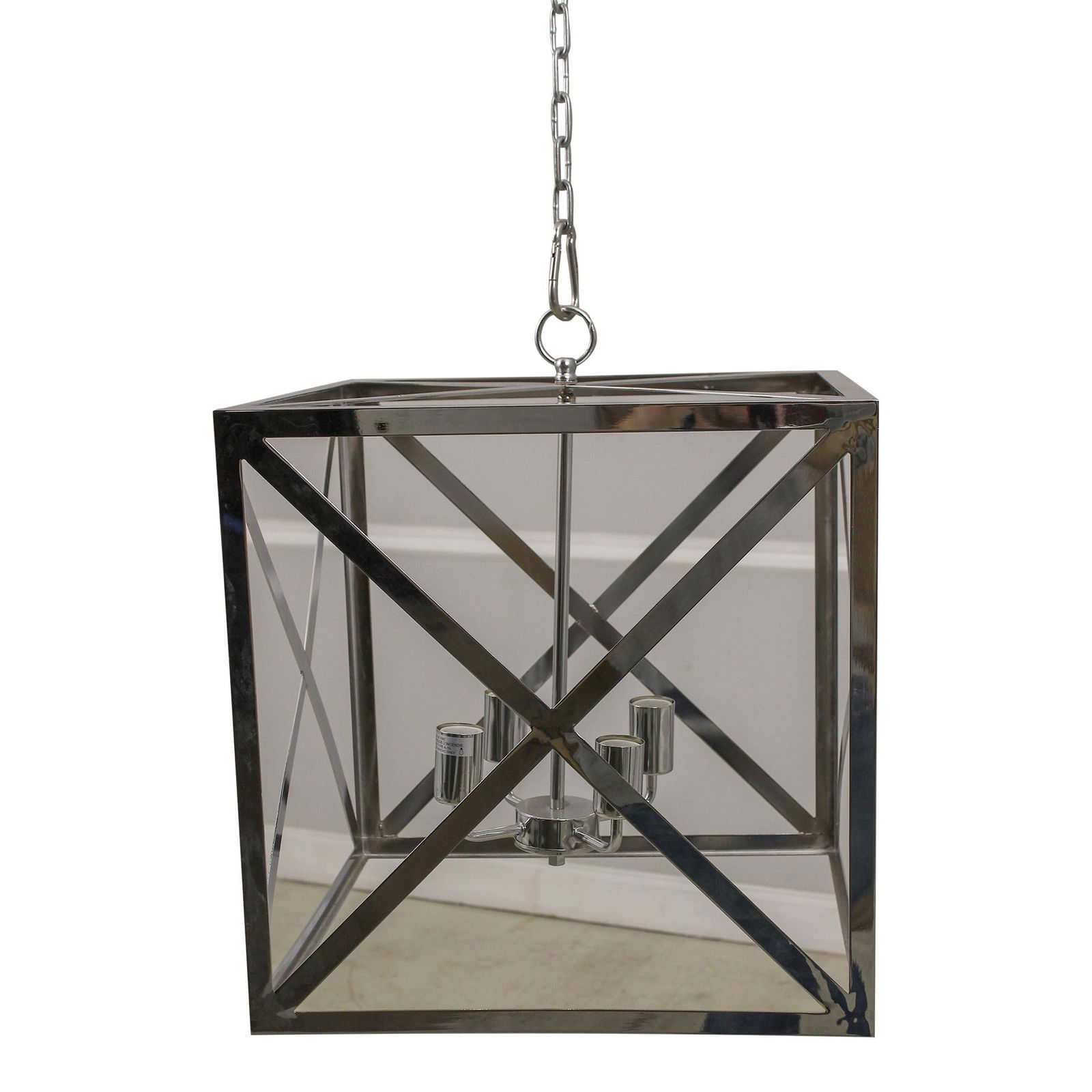 Modern Chrome Cube Light Fixture 18x18x20.5 High Quality (1 of 9)