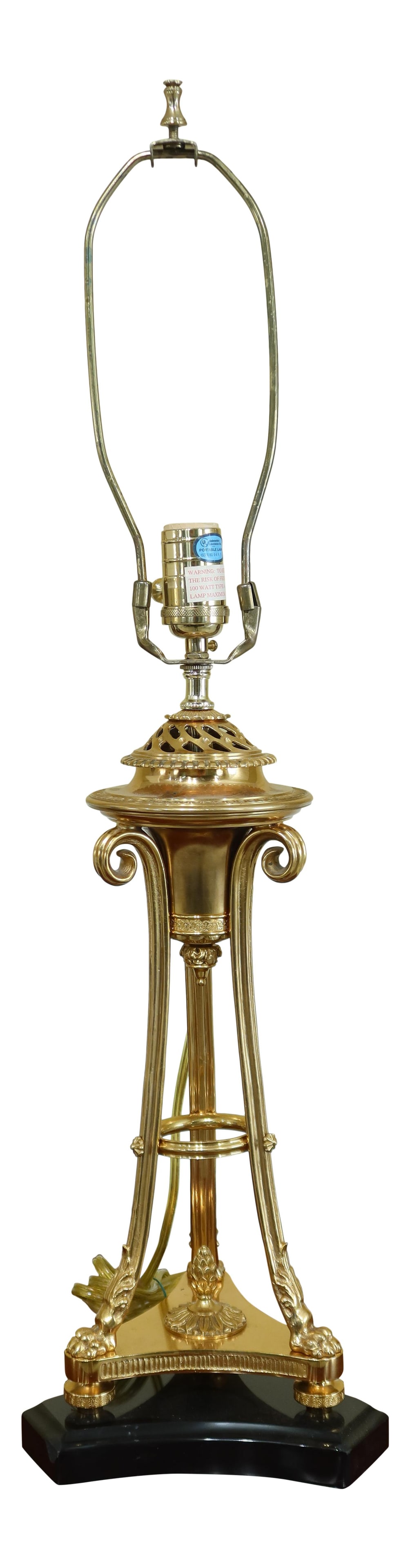 Vintage Regency Style Brass & Marble Table Lamp 30" Tall (1 of 10)