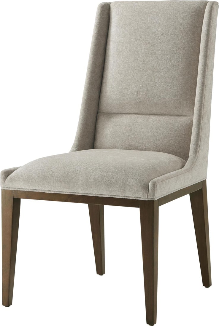Theodore Alexander Lido Upholstered Dining Chair Wood 40H 22W 26D: Theodore Alexander Lido Upholstered Dining Chair Wood 40H 22W 26D Introducing the Elegant and Stylish Lido Dining Chair, a perfect blend of sophistication and comfort. This upholstered dining side cha