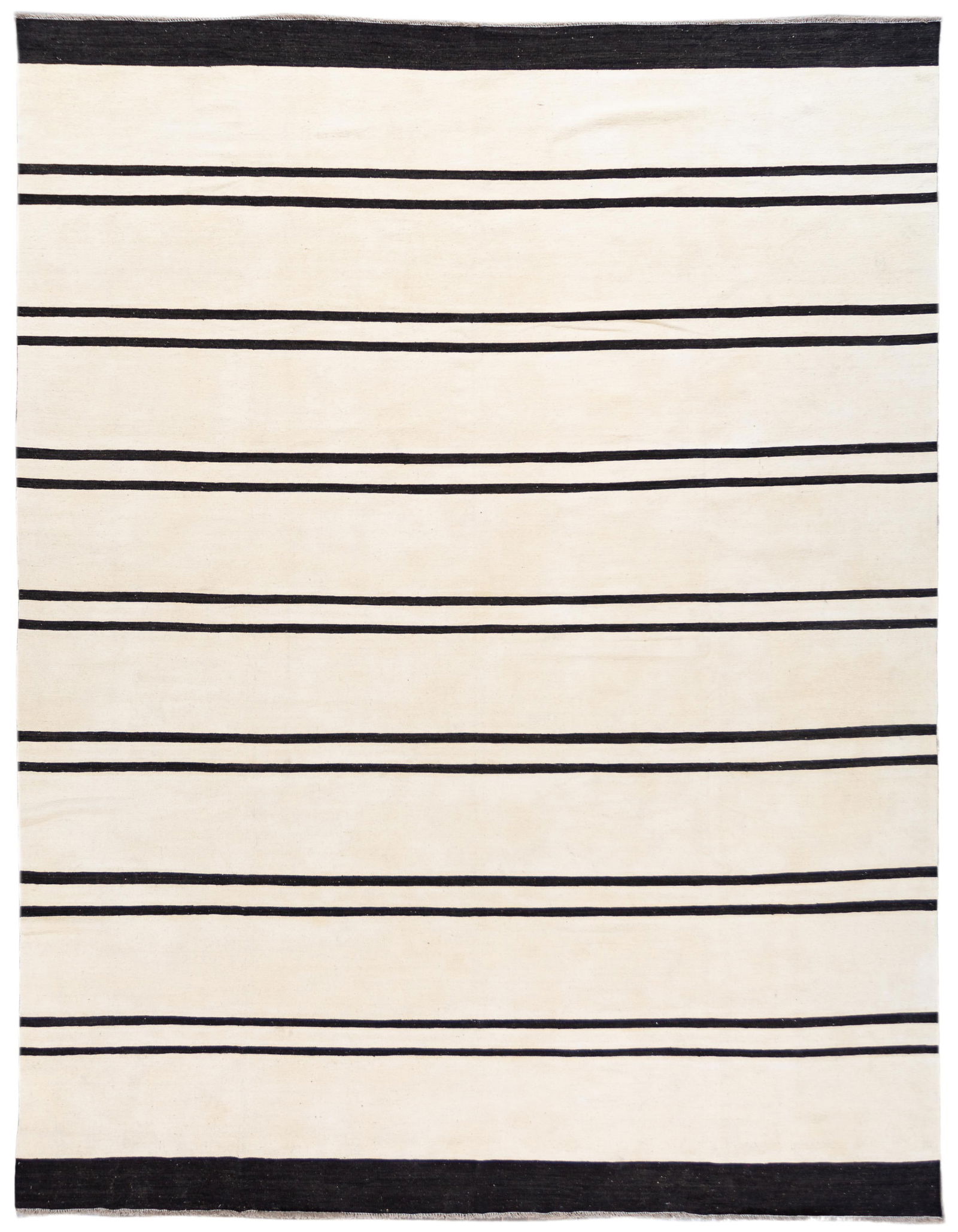 Contemporary Black and White Wool Kilim Rug 12' x 15'10 (1 of 10)