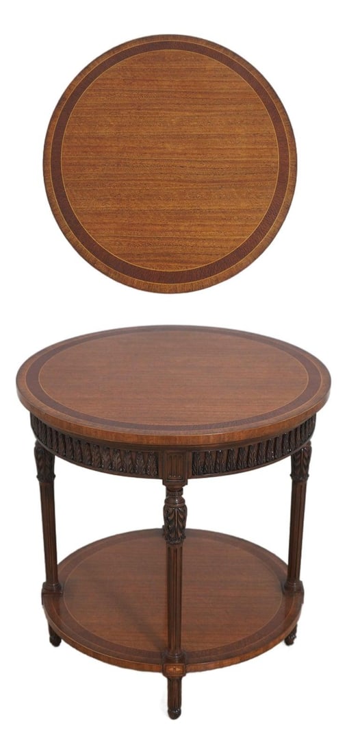 Jonathan Charles Model 495007 Napoleon Round Table Satinwood Inlay (1 of 10)
