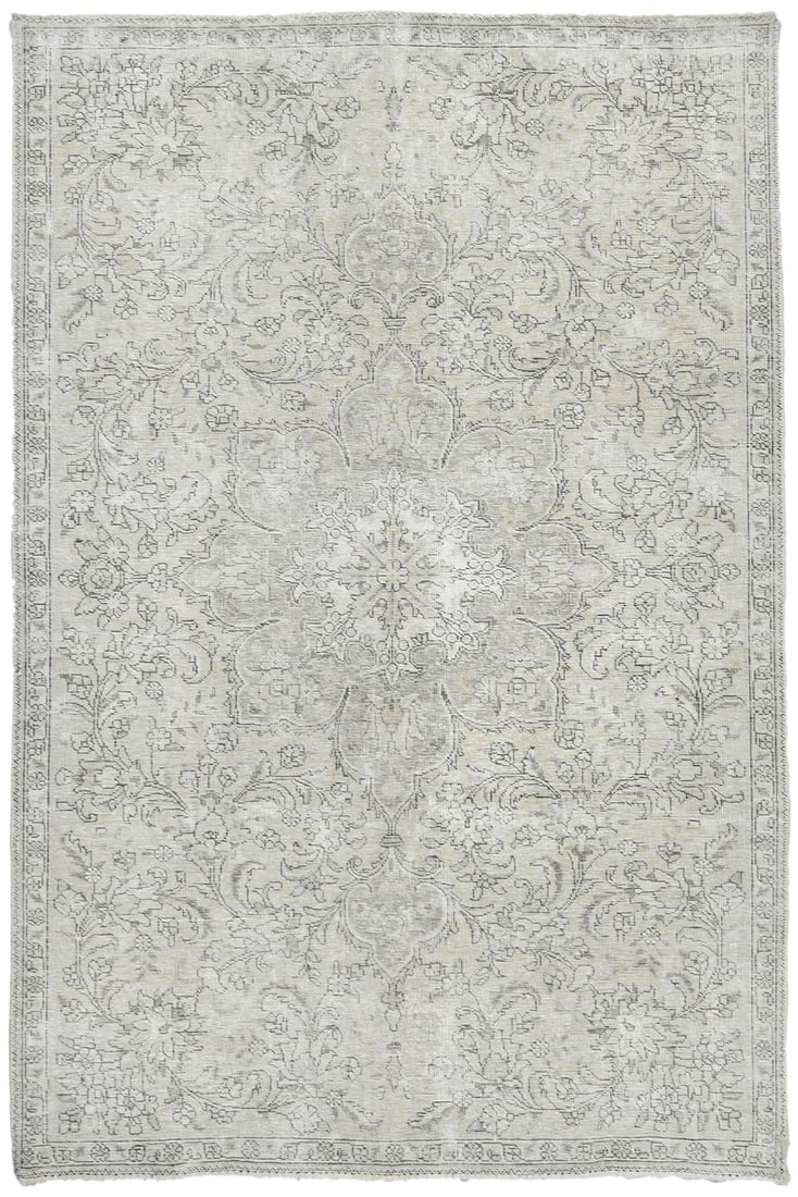 Vintage Floral Hand-Knotted Wool Oriental Rug 4'11 x 7'5 (1 of 12)