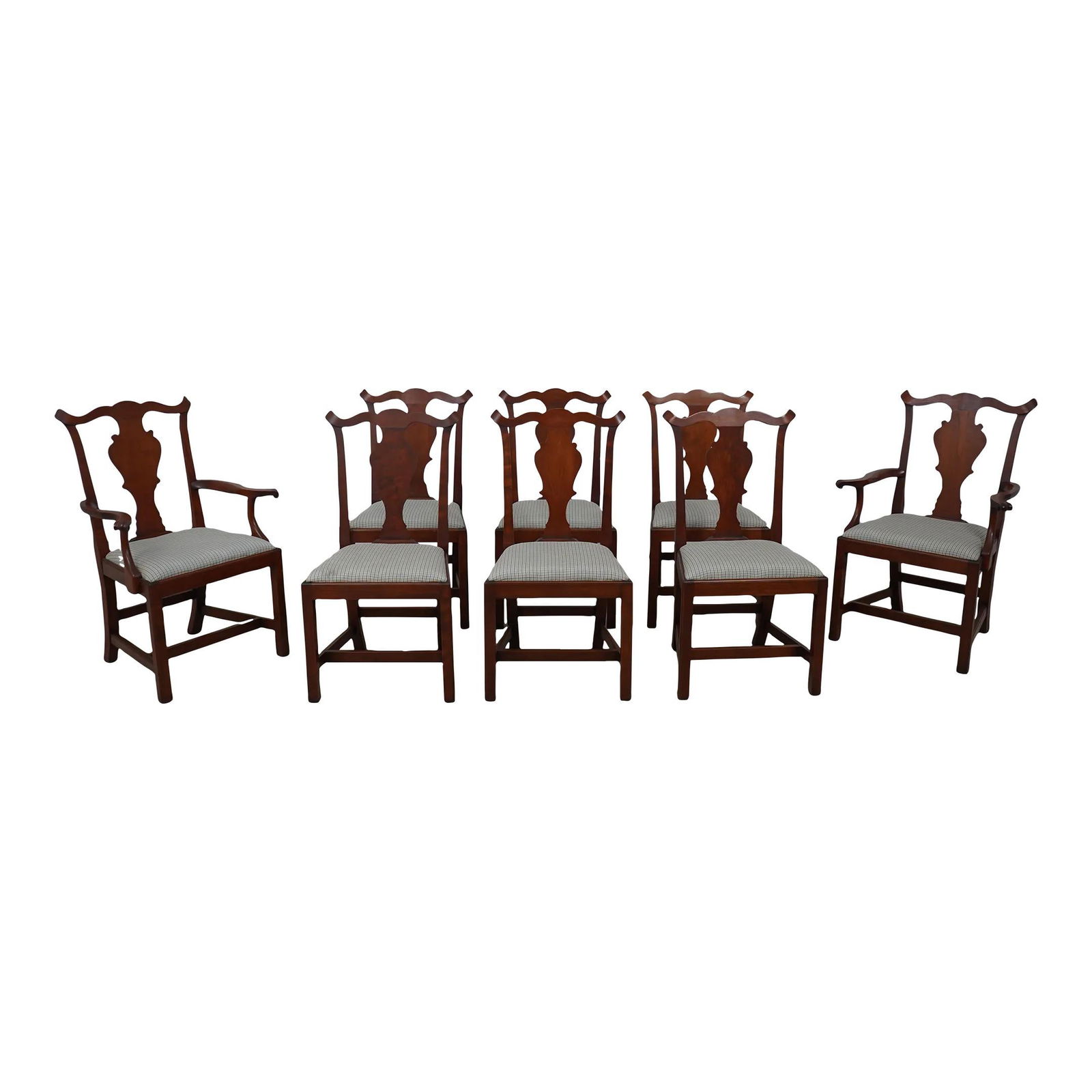 Set of 8 Eldred Wheeler Cherry Wood Chippendale Dining Chairs (1 of 10)