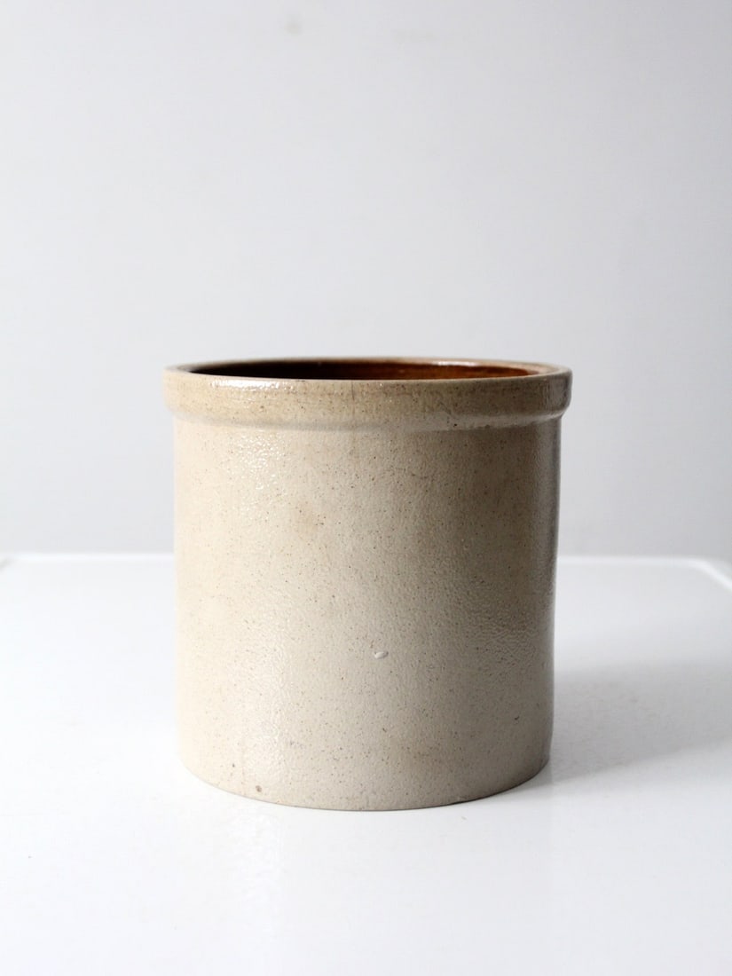 Natural Glazed American Stoneware Crock with Subtle Surface Variation (1 of 11)