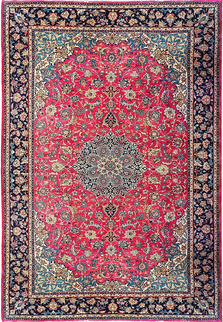 Handcrafted Persian Najaf Isfahan Area Rug 9.8 x 15.6 Feet Wool (1 of 8)