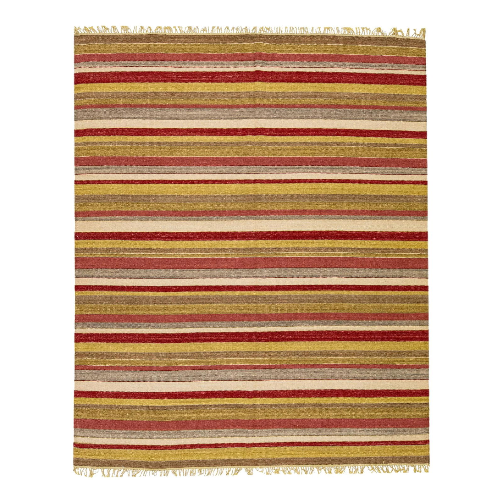 Modern Kilim Handmade Wool Rug 8' x 9'10' Multicolor Geometric Design (1 of 7)