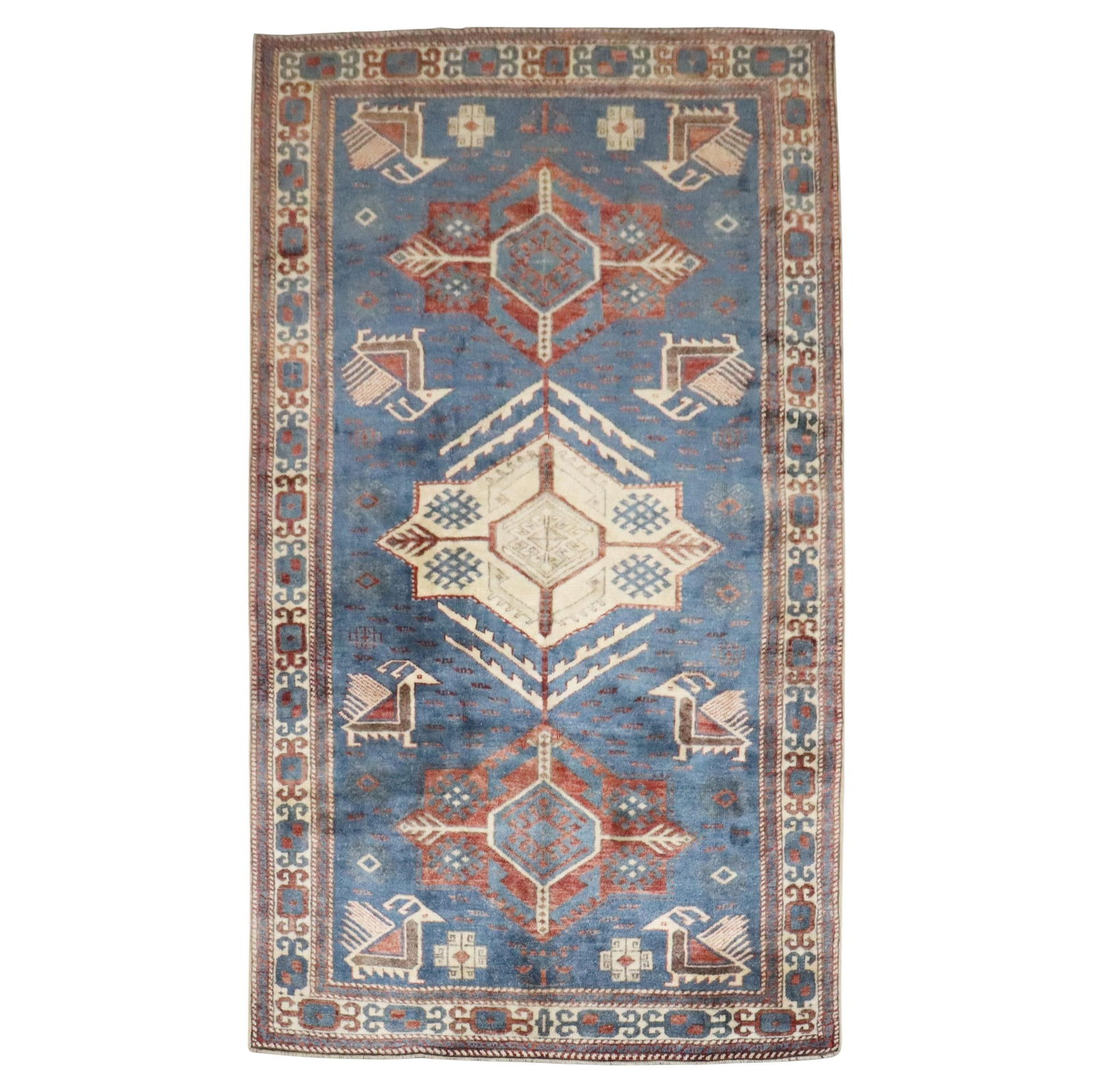 Late 20th Century Kazak Wool Rug Inspired by Caucasian Designs (1 of 8)