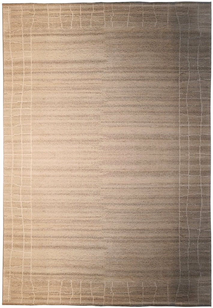 5.8 x 7.10 Handmade Area Rug in Khaki Taupe Beige Wool (1 of 11)