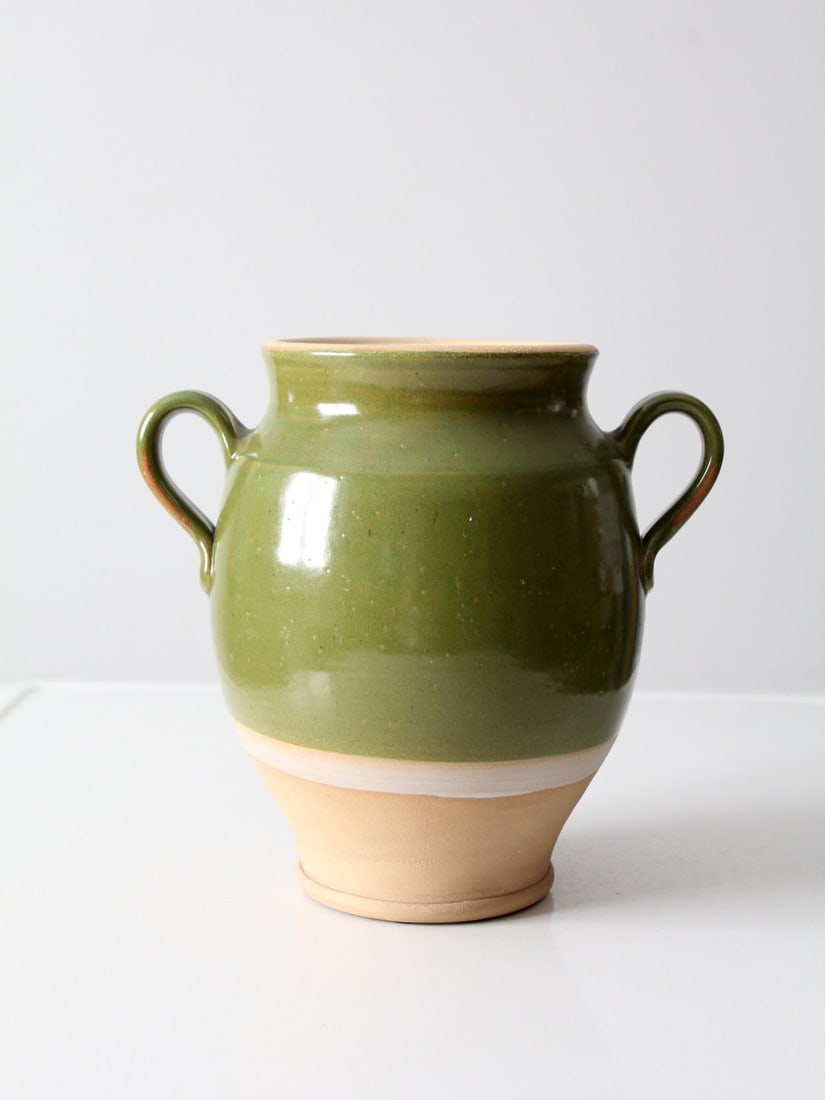 John Tiller Vintage Rowe Pottery Amphora Vase Green Glaze (1 of 15)