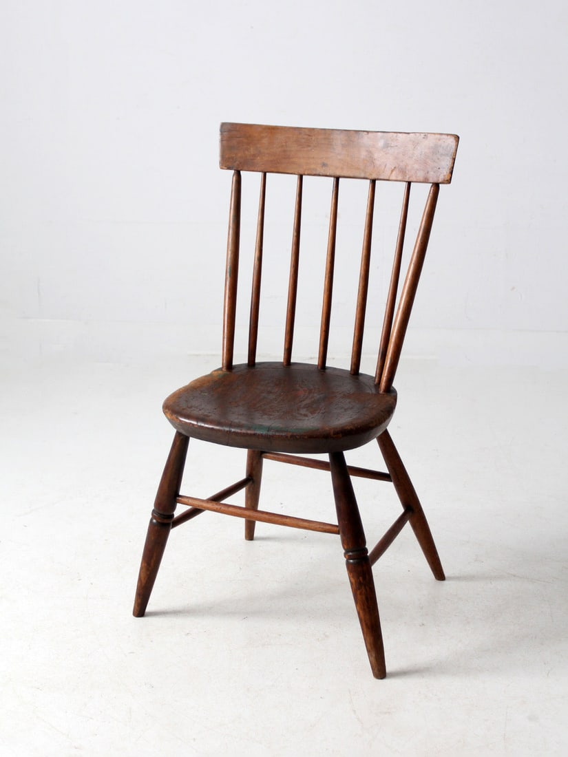 19th Century Antique Primitive Farmhouse Chair with Plank Seat (1 of 12)