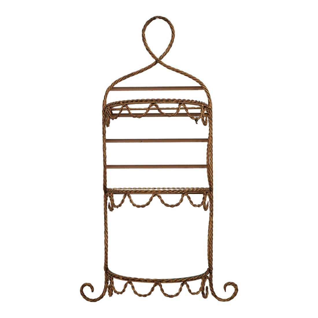 Corda Hand Forged Iron Wall Shelf Gold Finish Italy (1 of 10)