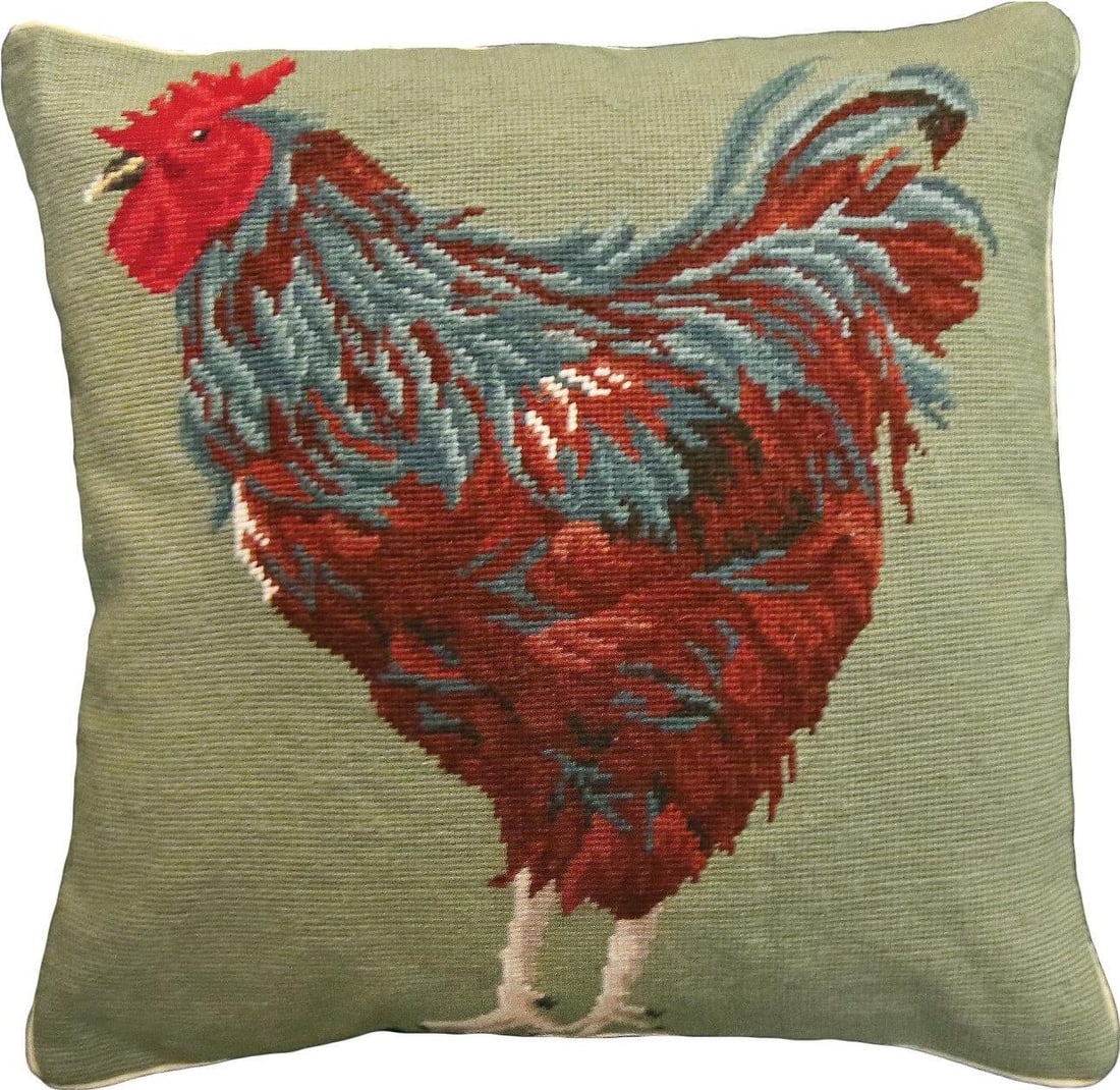 Hand-Made Rustic Rhode Island Red Pillow 18x18 Country Farmhouse: Hand-Made Rustic Rhode Island Red Pillow 18x18 Country Farmhouse Enhance your living space with this hand-made Rustic Rhode Island Red Throw Pillow, featuring a charming country farmhouse style. This