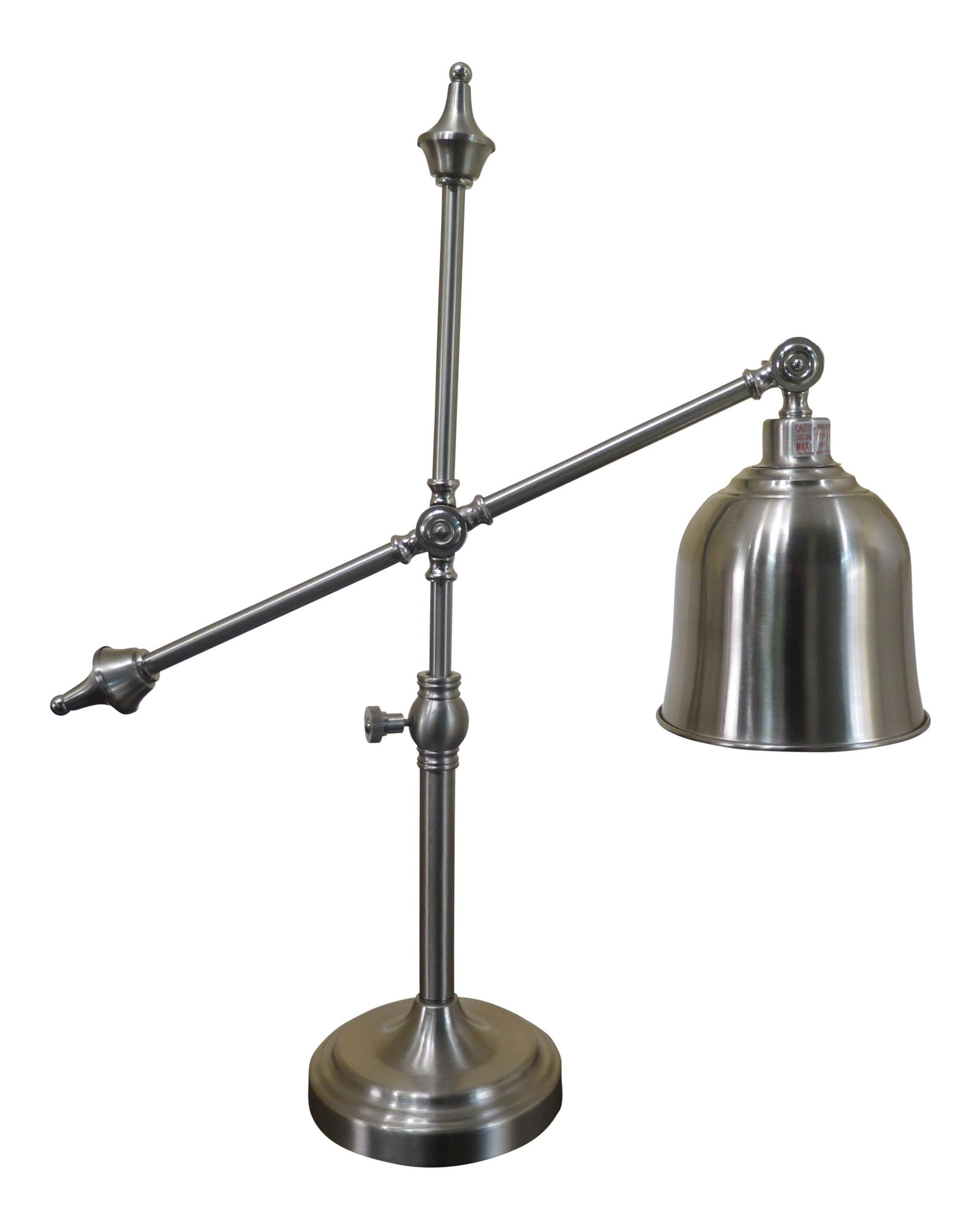 Sleek Chrome Adjustable Arm Industrial Desk Lamp 24x8x28: Sleek Chrome Adjustable Arm Industrial Desk Lamp 24x8x28 Illuminate your workspace with this stylish Chrome Adjustable Arm Industrial Style Desk Table Lamp. Featuring a sleek chrome finish, this lamp