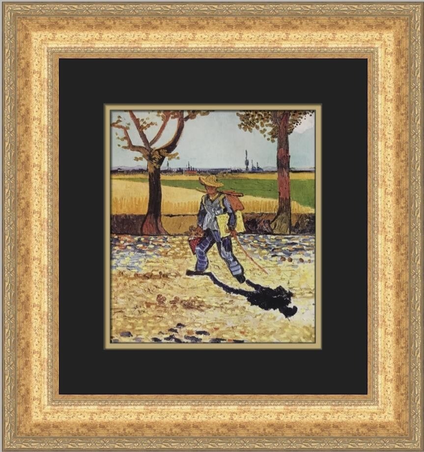Vincent Van Gogh The Painter on His Way to Work Custom Framed Art Print: Vincent Van Gogh The Painter on His Way to Work Custom Framed Art Print Enhance your art collection with this stunning custom framed print of Vincent Van Gogh's "The Painter on His Way to Work." This