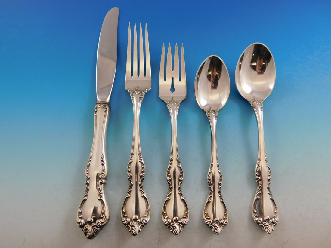 Towle Debussy Sterling Silver Flatware Set for 8 40 Pieces with Storage Chest (1 of 5)