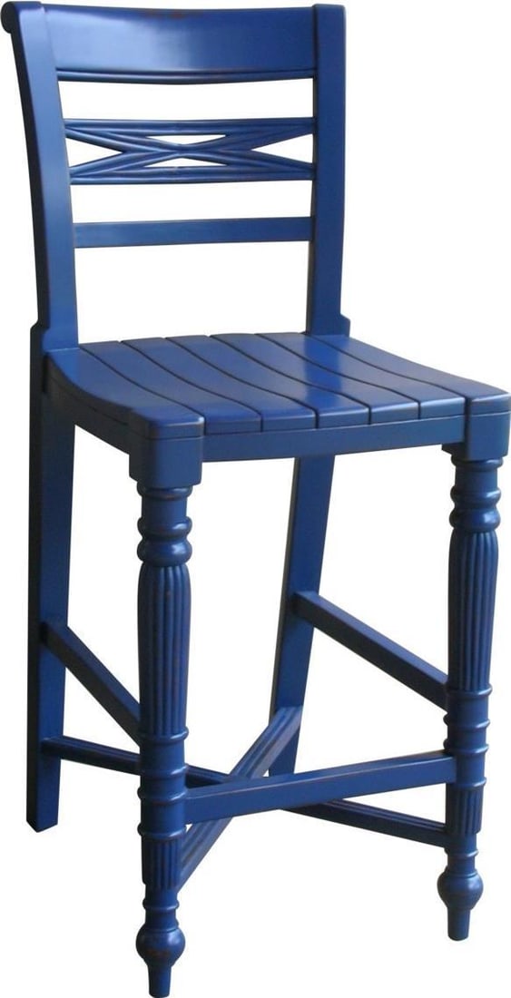Trade Winds Navy Upholstered Counter Stool 41H English Traditional Style (1 of 1)