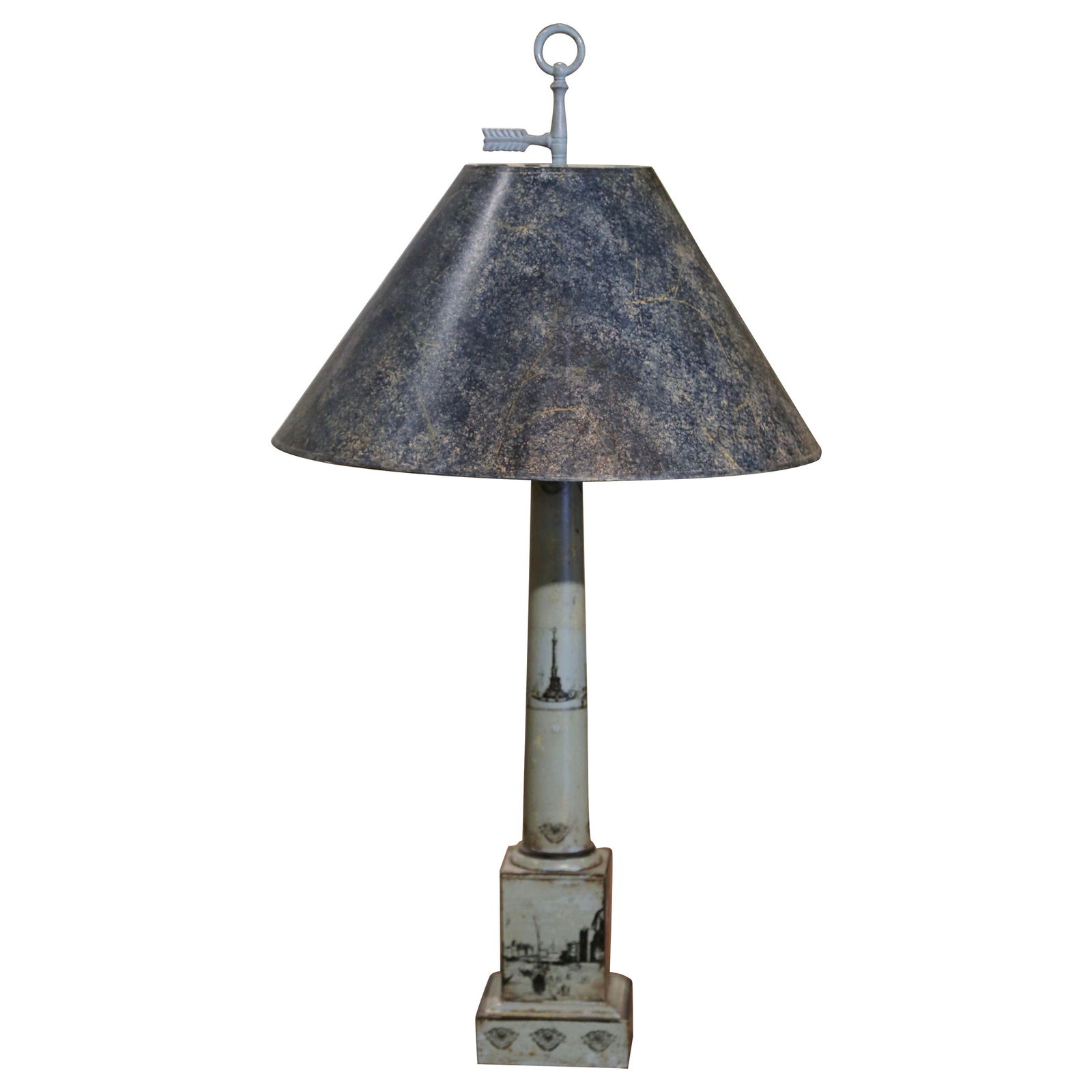 Antique 19th Century French Directoire Hand-Painted Tole Lamp (1 of 12)