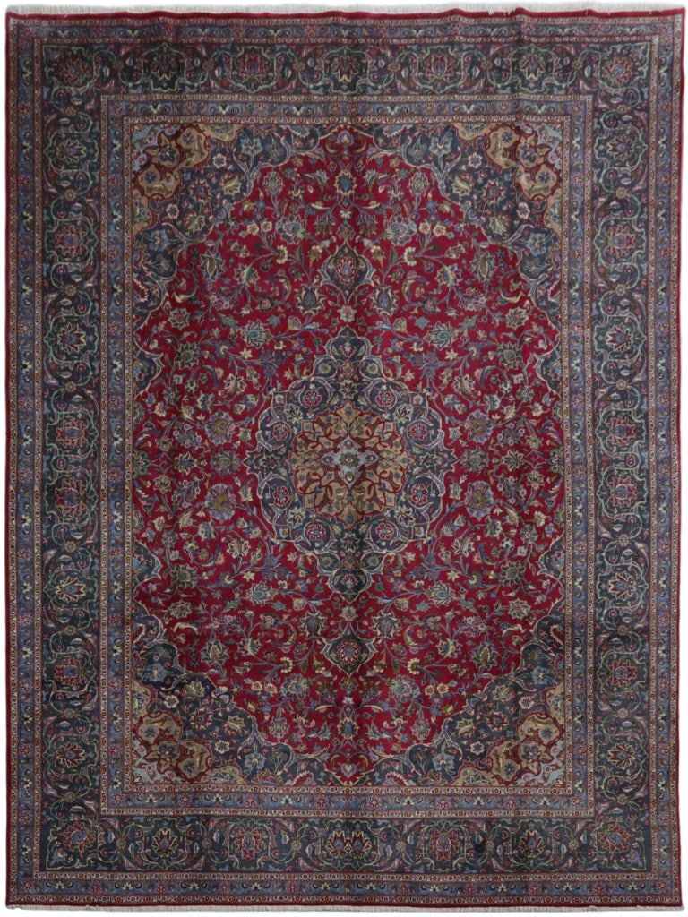 Handcrafted 9.10 x 13.1 Red Persian Kashmar Rug Premium Wool Classic Design (1 of 6)