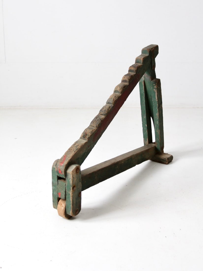 Vintage Wooden Antique Wagon Jack with Stepped Bar and Handle (1 of 10)