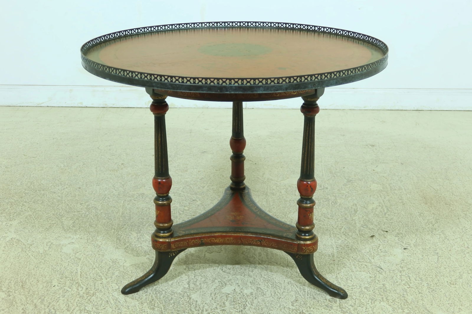 Maitland Smith Regency Leather Wrapped Center Table with Brass Edge - 10