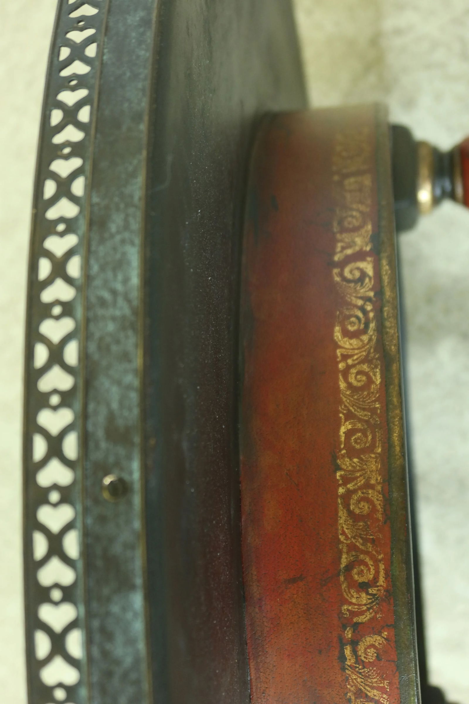 Maitland Smith Regency Leather Wrapped Center Table with Brass Edge - 8