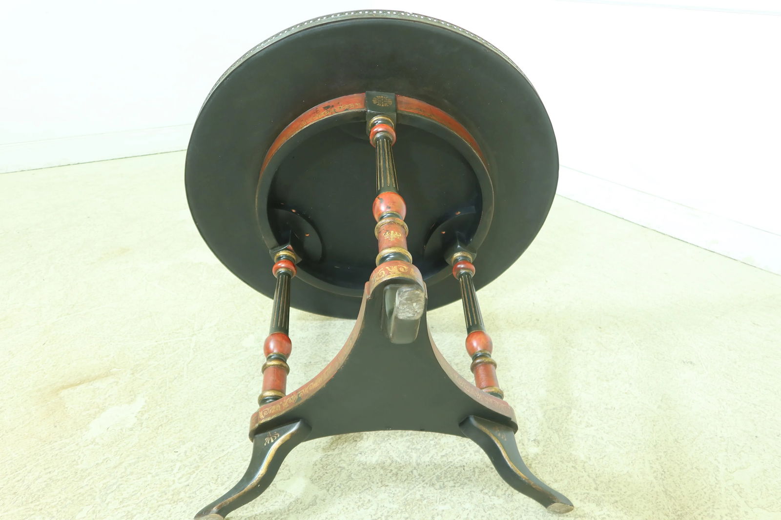 Maitland Smith Regency Leather Wrapped Center Table with Brass Edge - 9