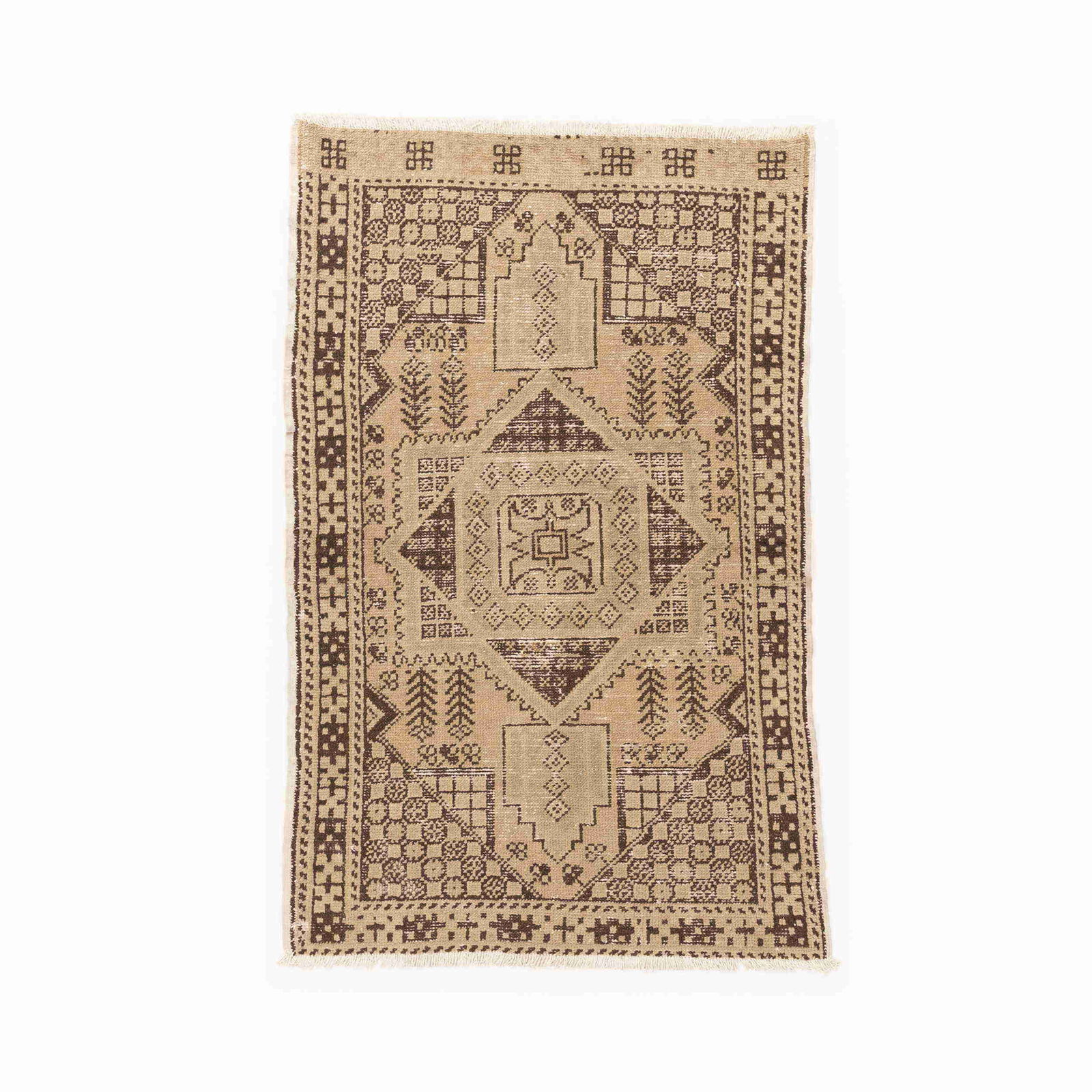 Authentic Handmade Anadol Wool Carpet 43.3 x 68.9 Inches: Authentic Handmade Anadol Wool Carpet 43.3 x 68.9 Inches This authentic handmade Anadol carpet showcases exquisite craftsmanship with its wool on wool construction. Originating from Anadol, it