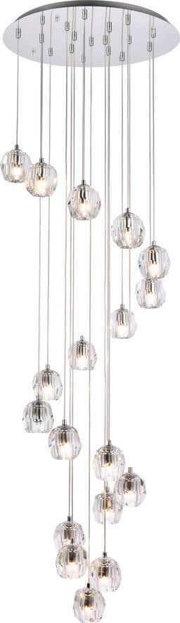 Eren Pendant Lamp Chrome Crystal Finish Adjustable 18 Bulbs (1 of 1)