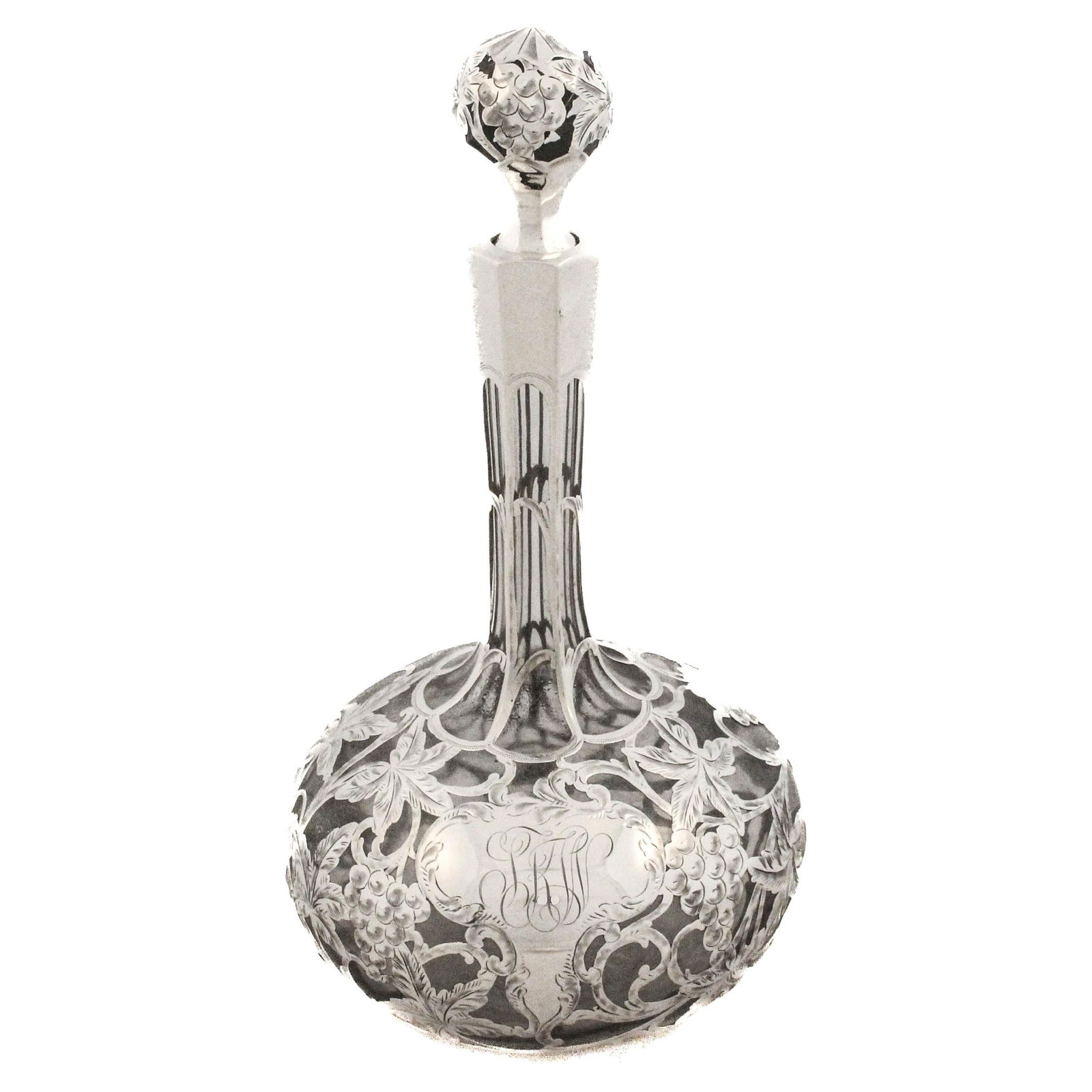 Antique Sterling Silver Grape Decanter by Mauser 1890 (1 of 8)
