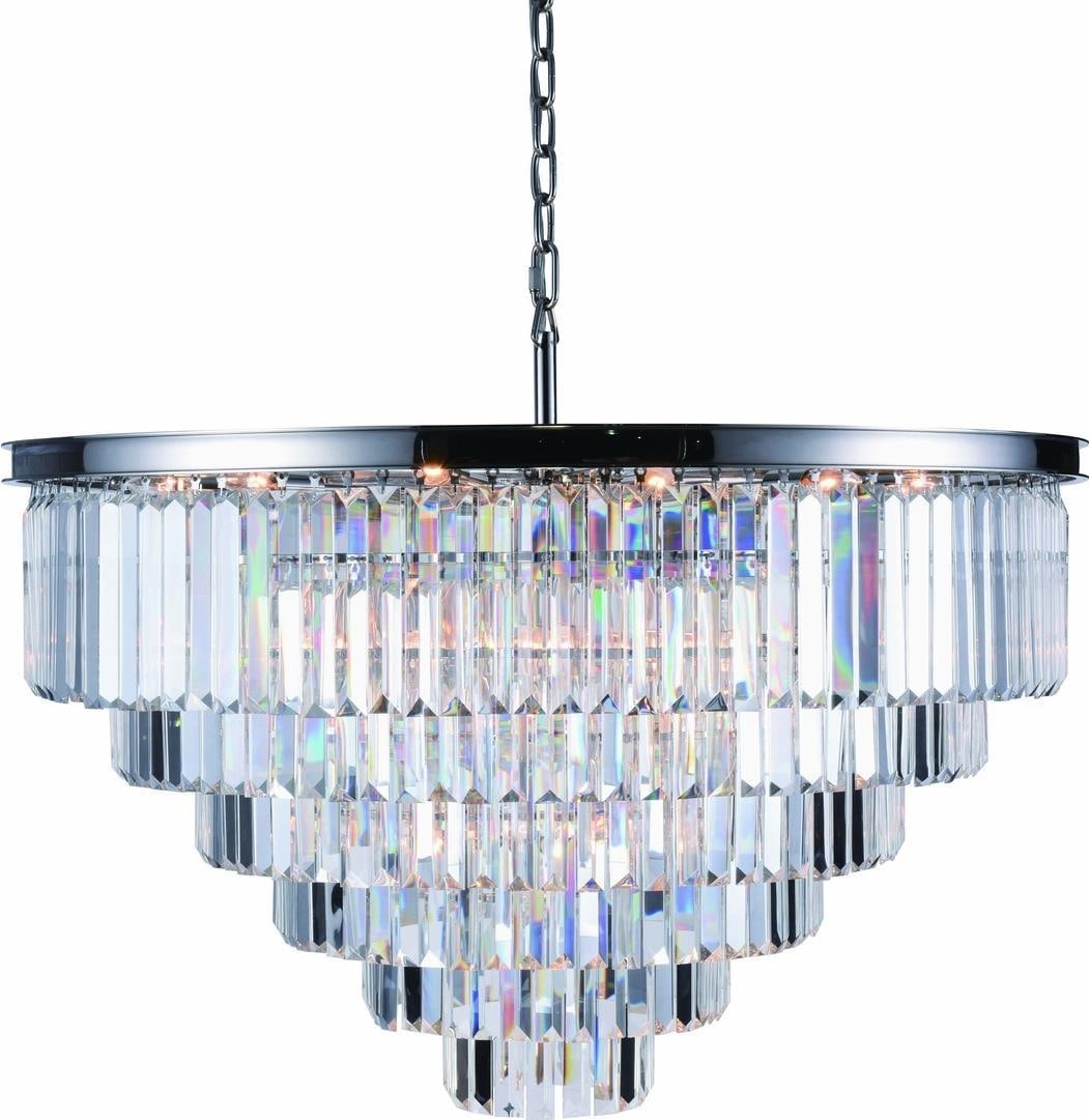Elegant Sydney Pendant Light Hollywood Regency Crystal Polished Nickel (1 of 1)