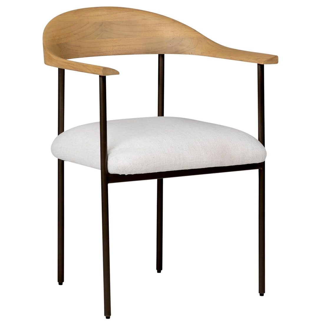 Soledad Dining Chair Gunmetal Frame Natural Wood Upholstery (1 of 1)