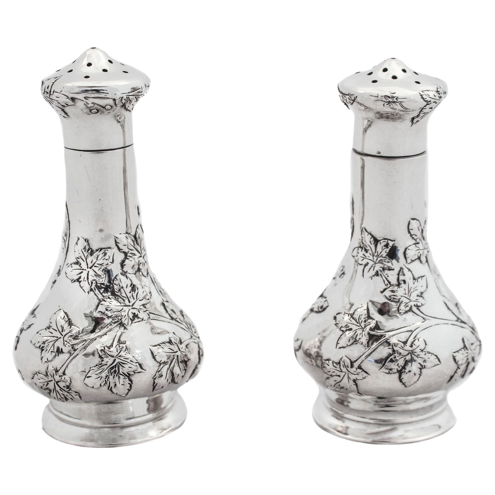 J.F. Fradley Sterling Silver Art Nouveau Salt Shakers Set of 2 (1 of 7)