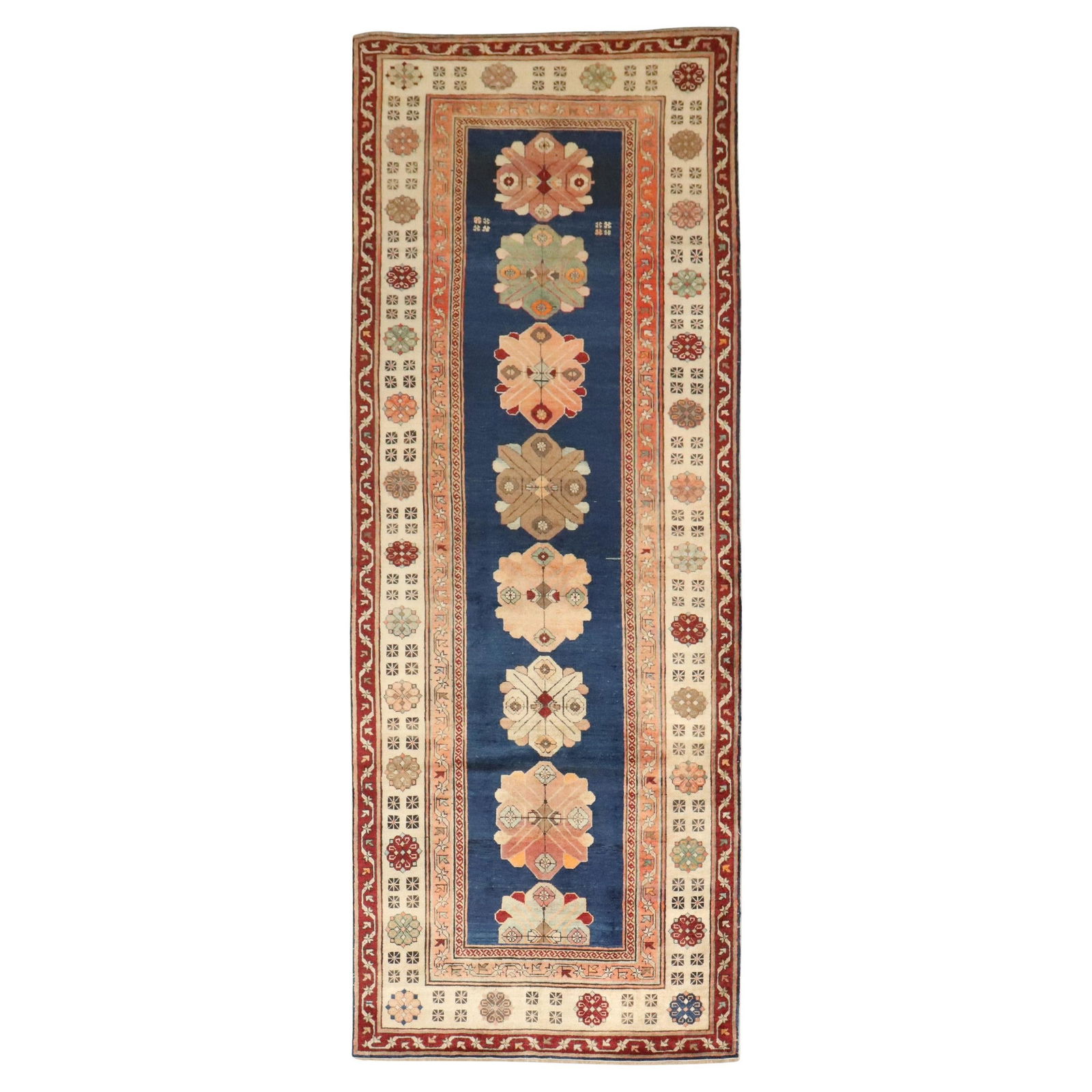 19th Century Hand-Woven Kazak Talish Runner Wool 40 x 106 (1 of 7)