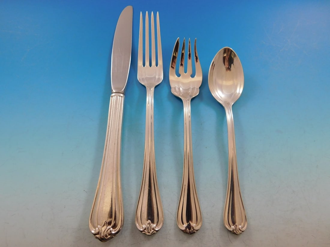 Reed & Barton Woodwind Sterling Silver Flatware Set for 12 48 pcs with Storage Chest (1 of 4)