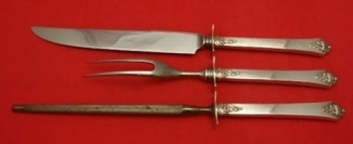 Royal Crest Castle Rose Sterling Silver 3-Piece Steak Carving Set (1 of 1)