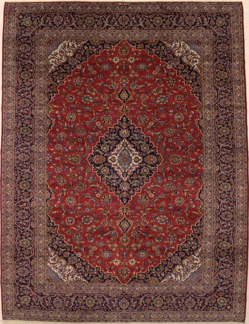 Hand-Knotted Vintage Oriental Rug 13' x 10' Floral Wool Area Carpet (1 of 9)