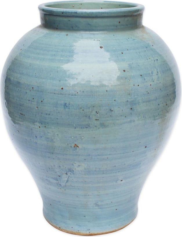 Handmade Chinese Style Blue Porcelain Jar 18H x 13.5W x 13.5D (1 of 1)