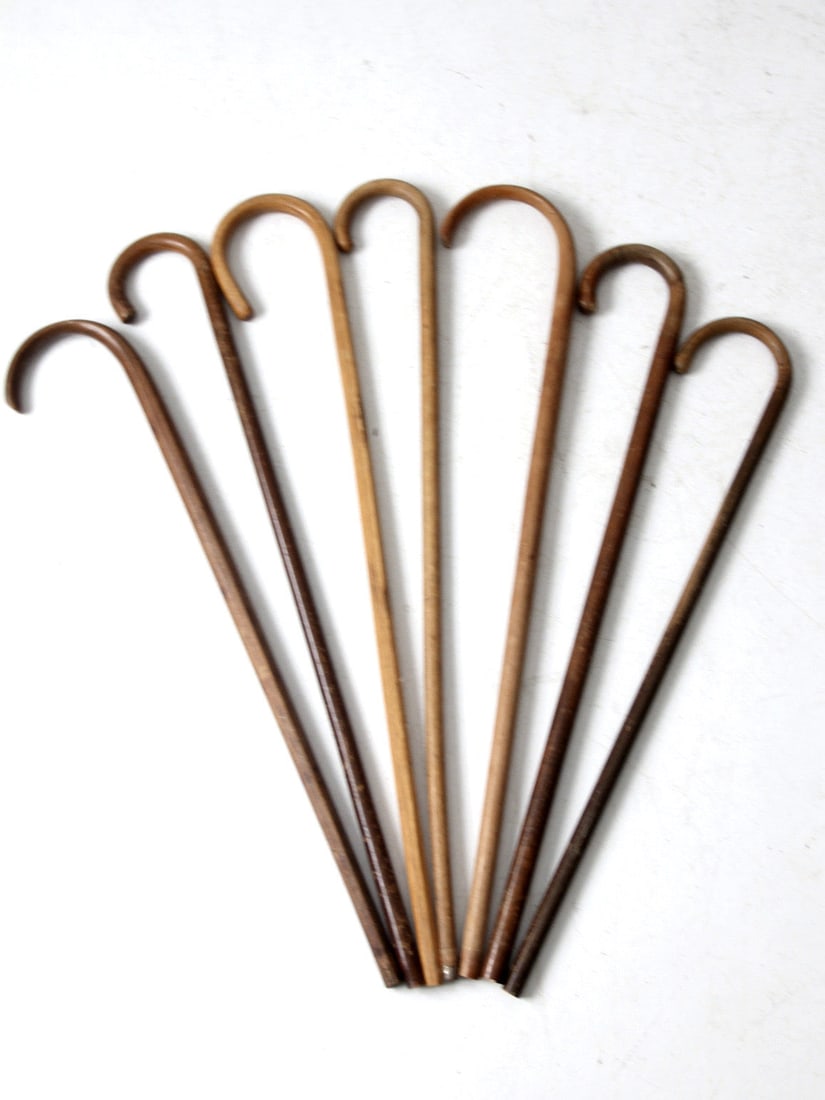 Whimsical Set of 7 Vintage Bentwood Walking Canes (1 of 16)
